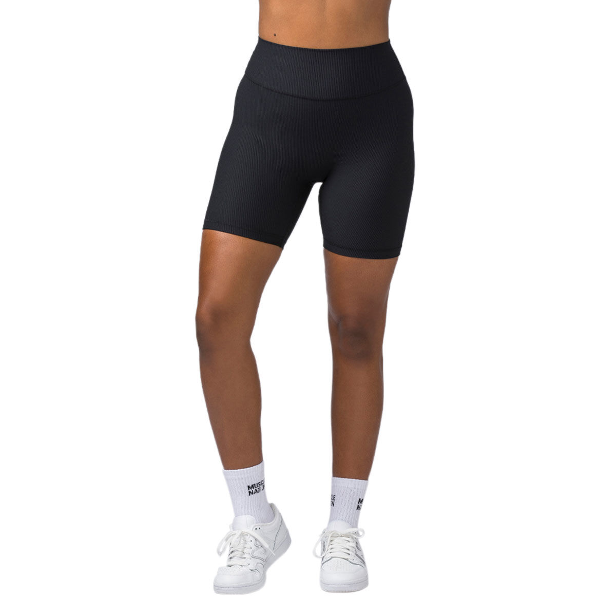 Muscle Nation Womens Zero Rise Rib Bike Shorts