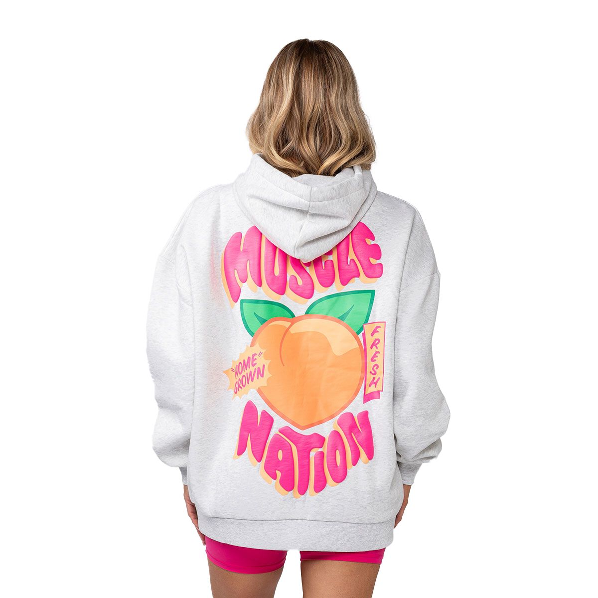 Muscle Nation Womens Peachy Oversized Pullover Hoodie