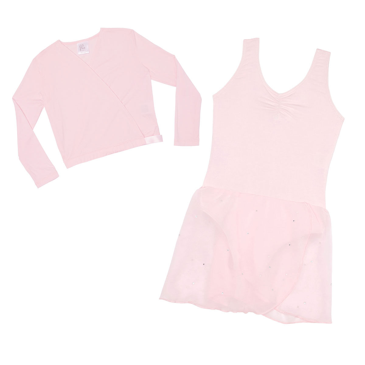 Flo Dance Satin Tie Crossover and Sparkle Skirted Leotard Set