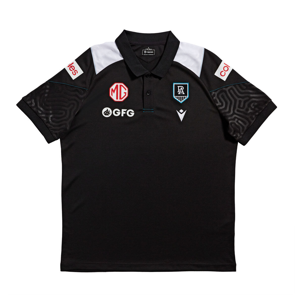 Port Adelaide 2024 Mens Travel Polo Black S