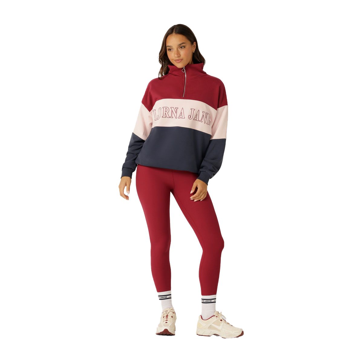 Lorna Jane Womens Centre Field Quarter Zip Jumper