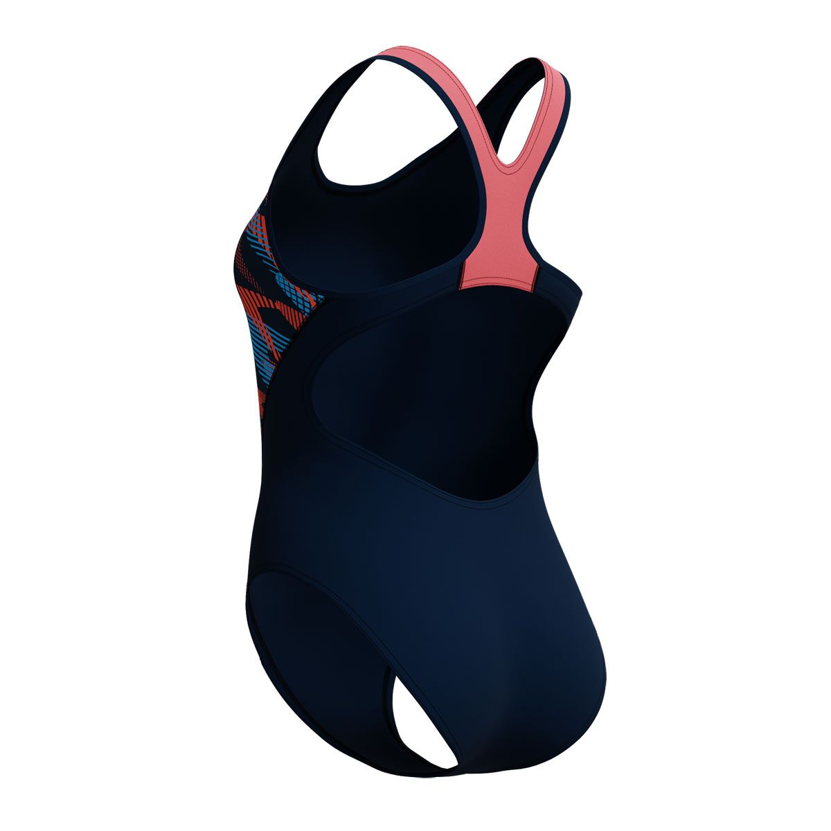 Speedo Womens Placement Laneback One Piece Swimsuit