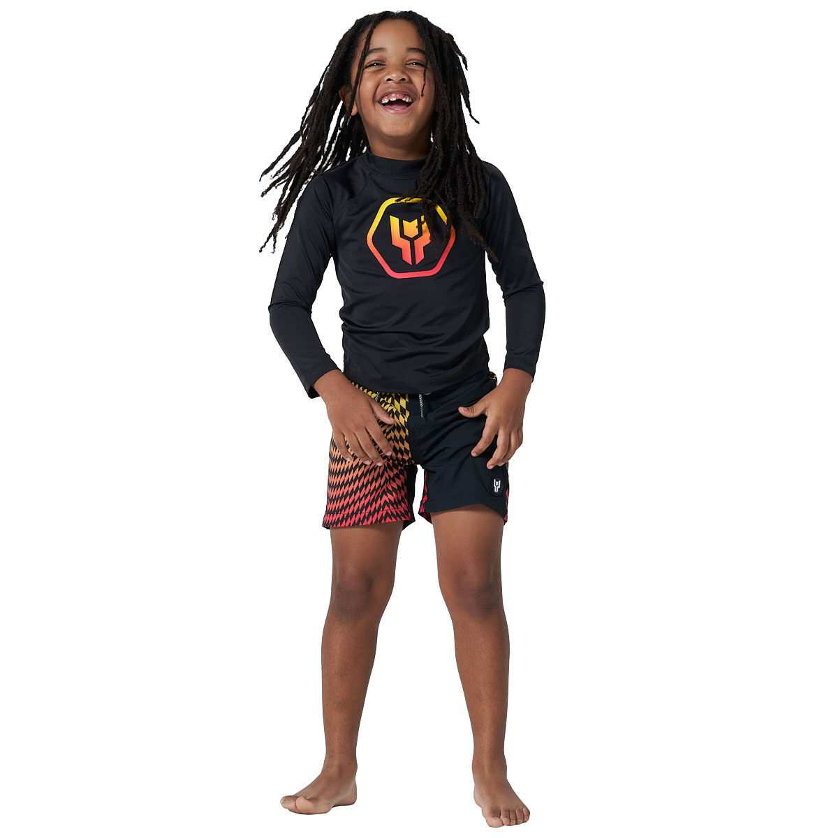 Tahwalhi Little Boys Fluro Check Board Shorts