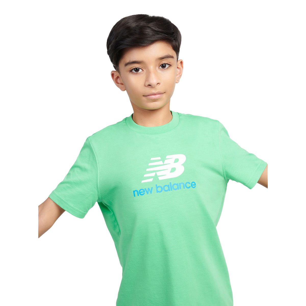 New Balance Junior Jersey Stacked Logo Tee