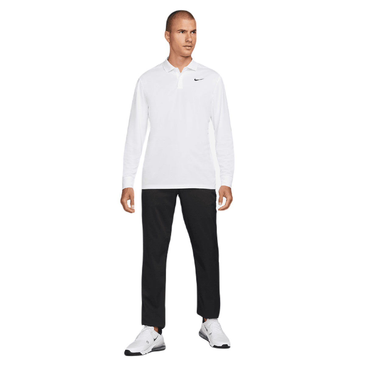 Nike Mens Dri-FIT Victory Solid Long Sleeve Golf Polo