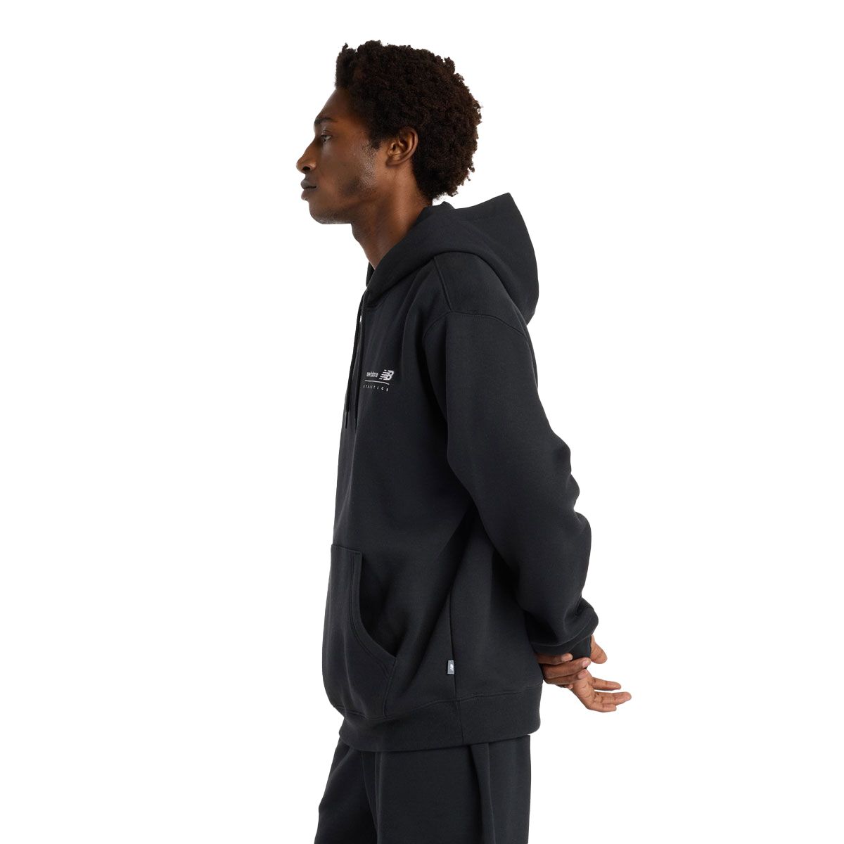 New Balance Mens Linear Graphic Fleece Hoodie