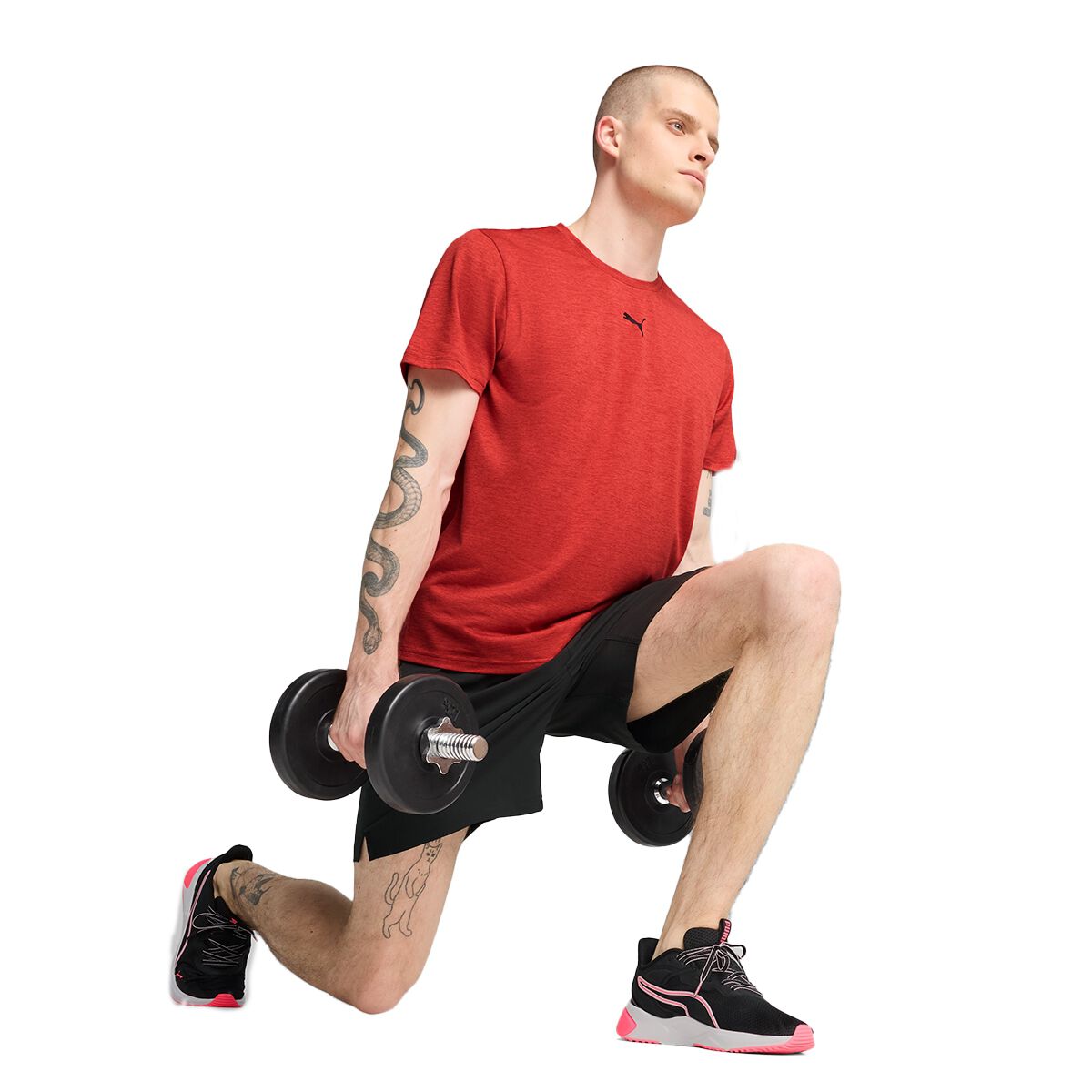 PUMA Mens Train All Day Essentials Heather Cat Training Tee