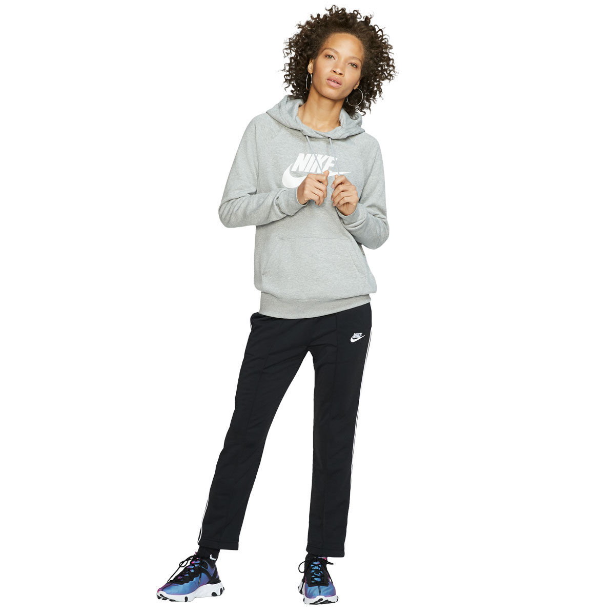 Nike Womens Sportswear Essential Fleece Graphic Pullover Hoodie