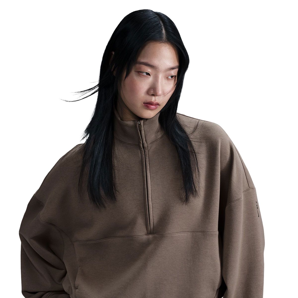 Nike Womens 24.7 ImpossiblySoft Dri-FIT Oversized Half Zip Sweatshirt