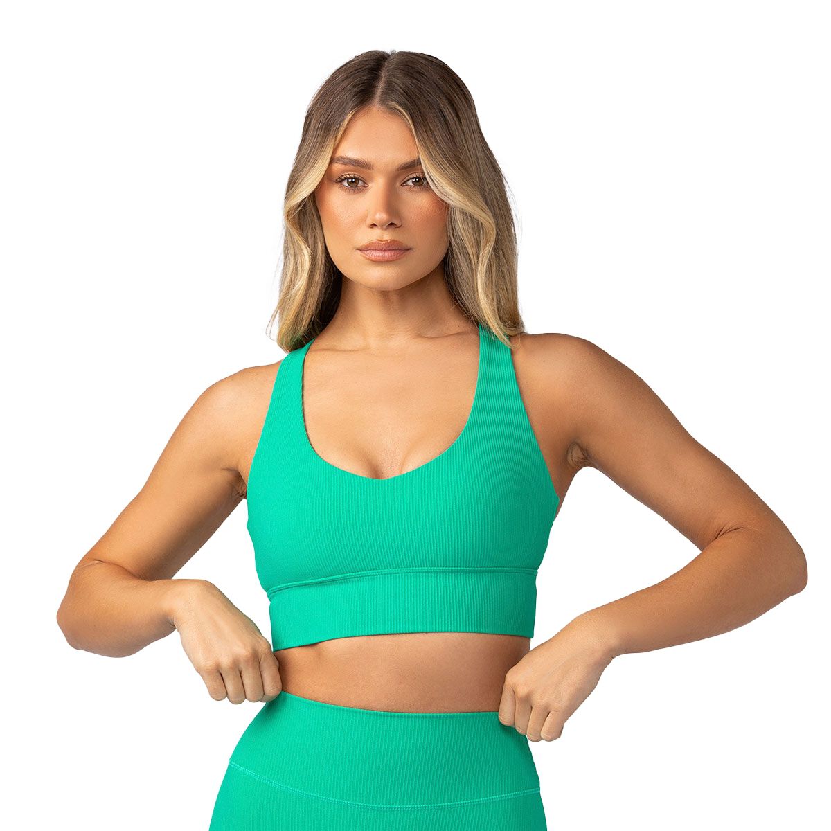 Muscle Nation Womens Lover Longline Rib Sports Bra