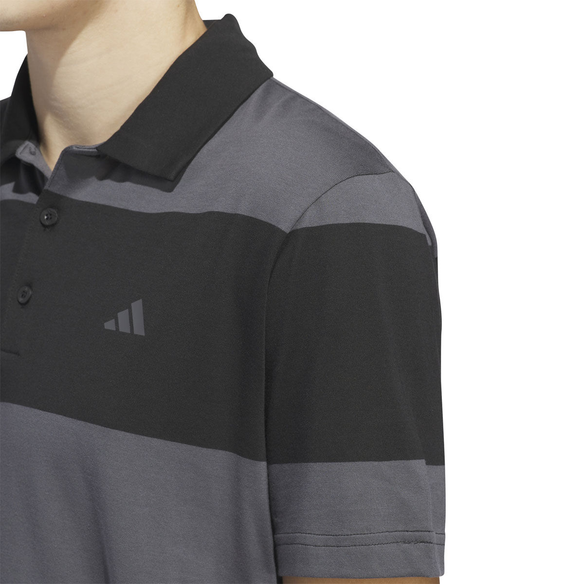 adidas Mens Colourblock Rugby Stripe Golf Polo