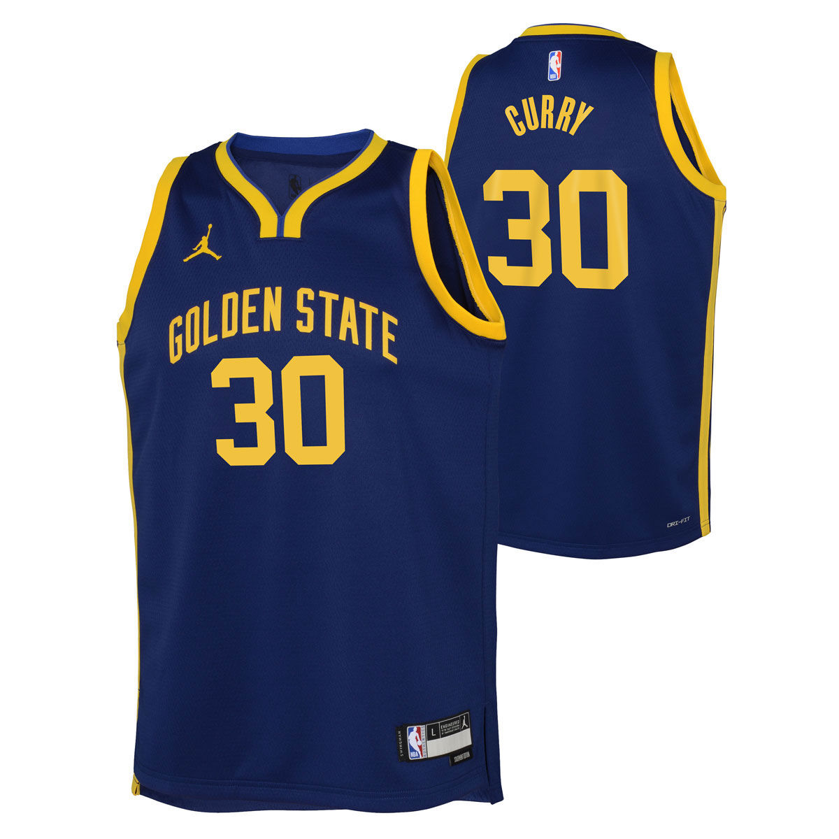 Jordan Youth Golden State Warriors Steph Curry 2023/24 Statement Basketball Jersey Blue XL