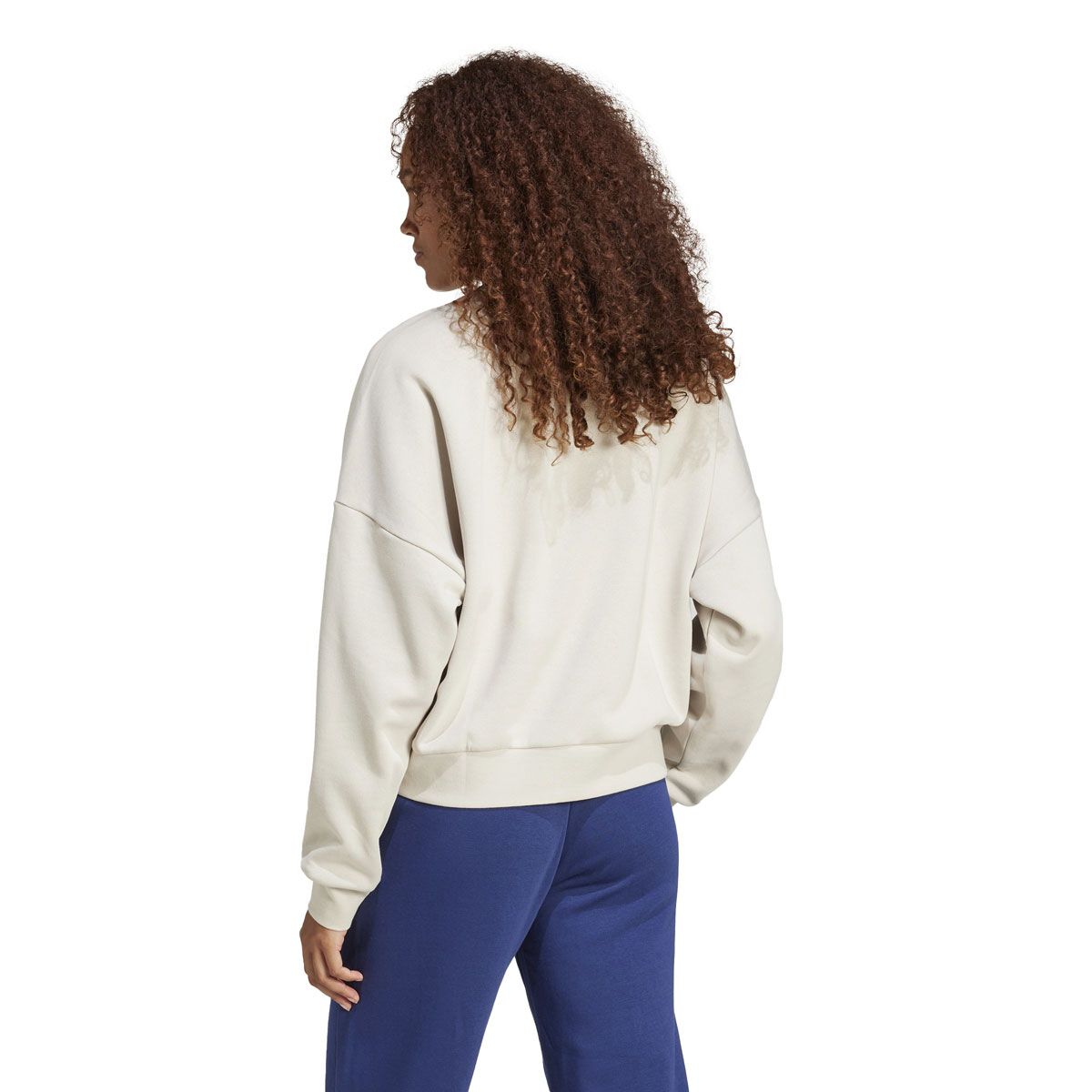 adidas Womens Feel Cozy Fleece Small Logo Crew Sweatshirt