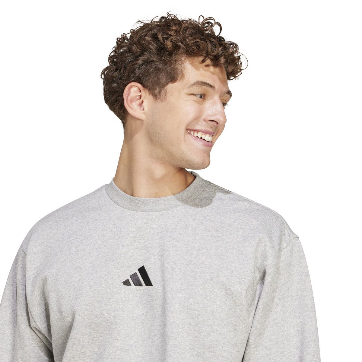 adidas Mens Essentials Feel Cozy Fleece Sweatshirt