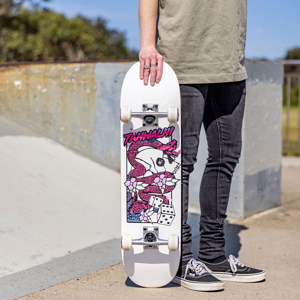 Tahwalhi Ramp Skull and Dice Skateboard