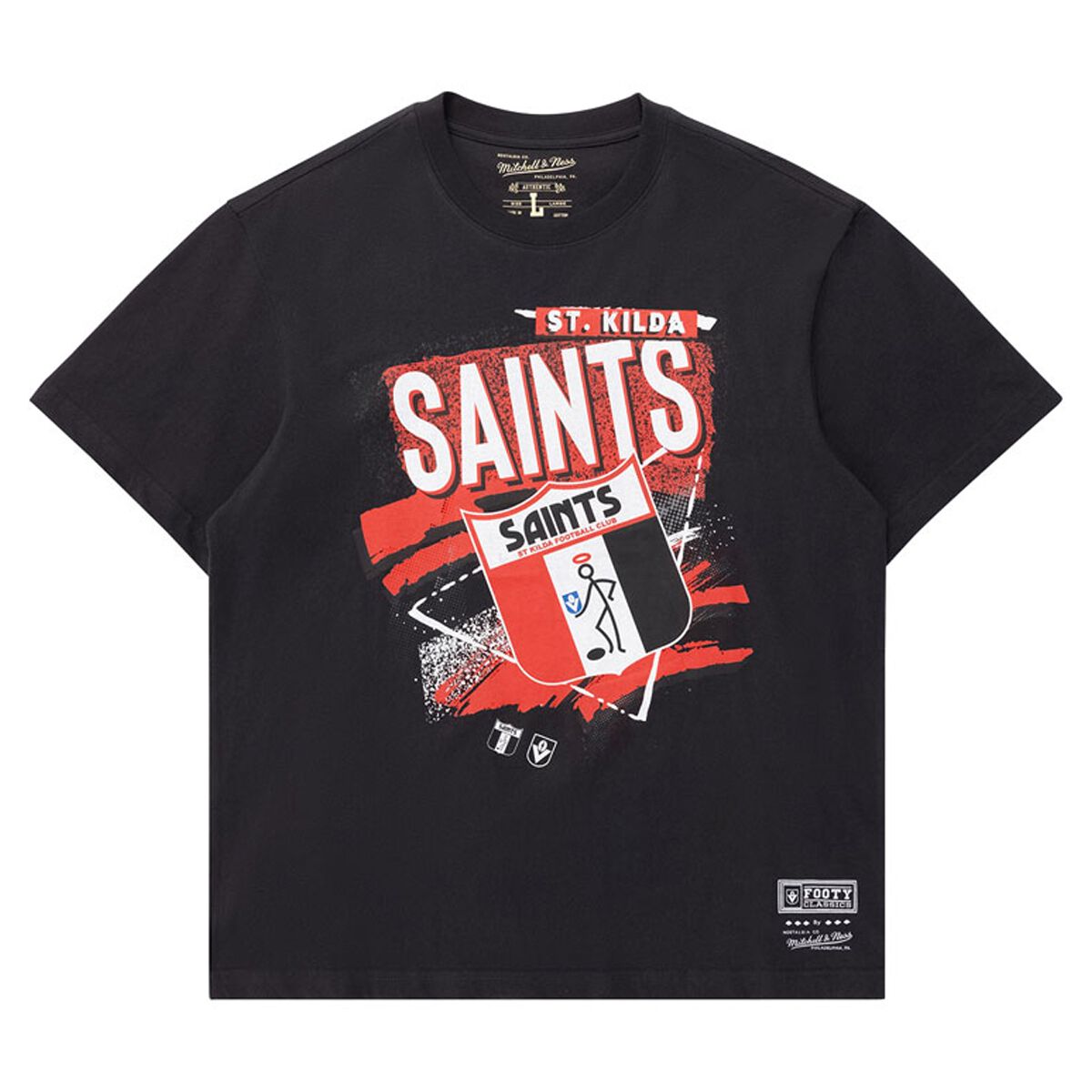 St Kilda Saints Mens 2025 Abstract Logo Tee