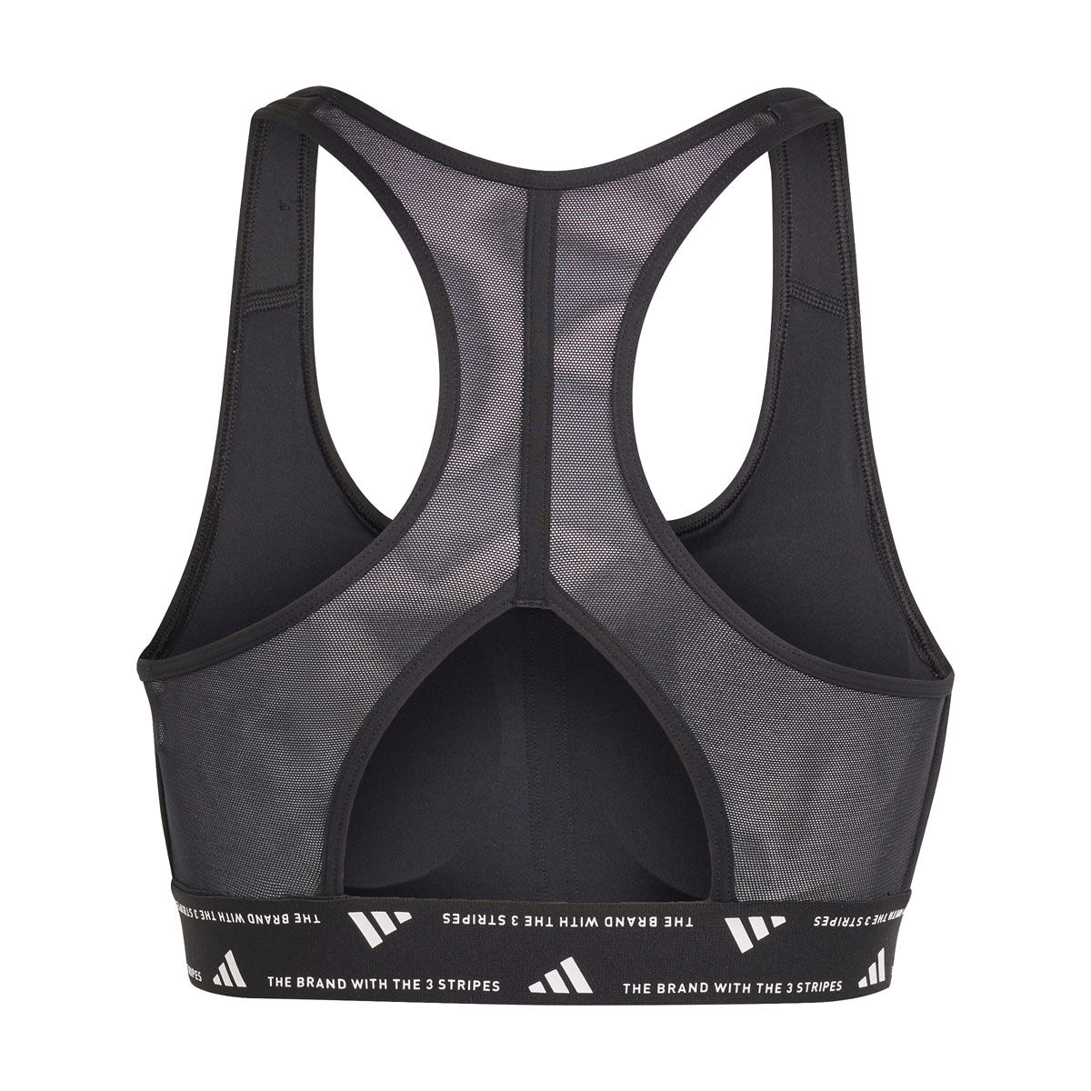 adidas Womens PowerReact 3-Stripes Medium Support Sports Bra