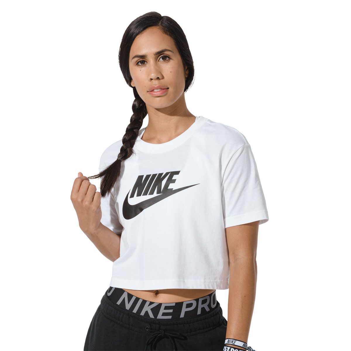 Nike Womens Sportswear Essentials Icon Futura Cropped Tee