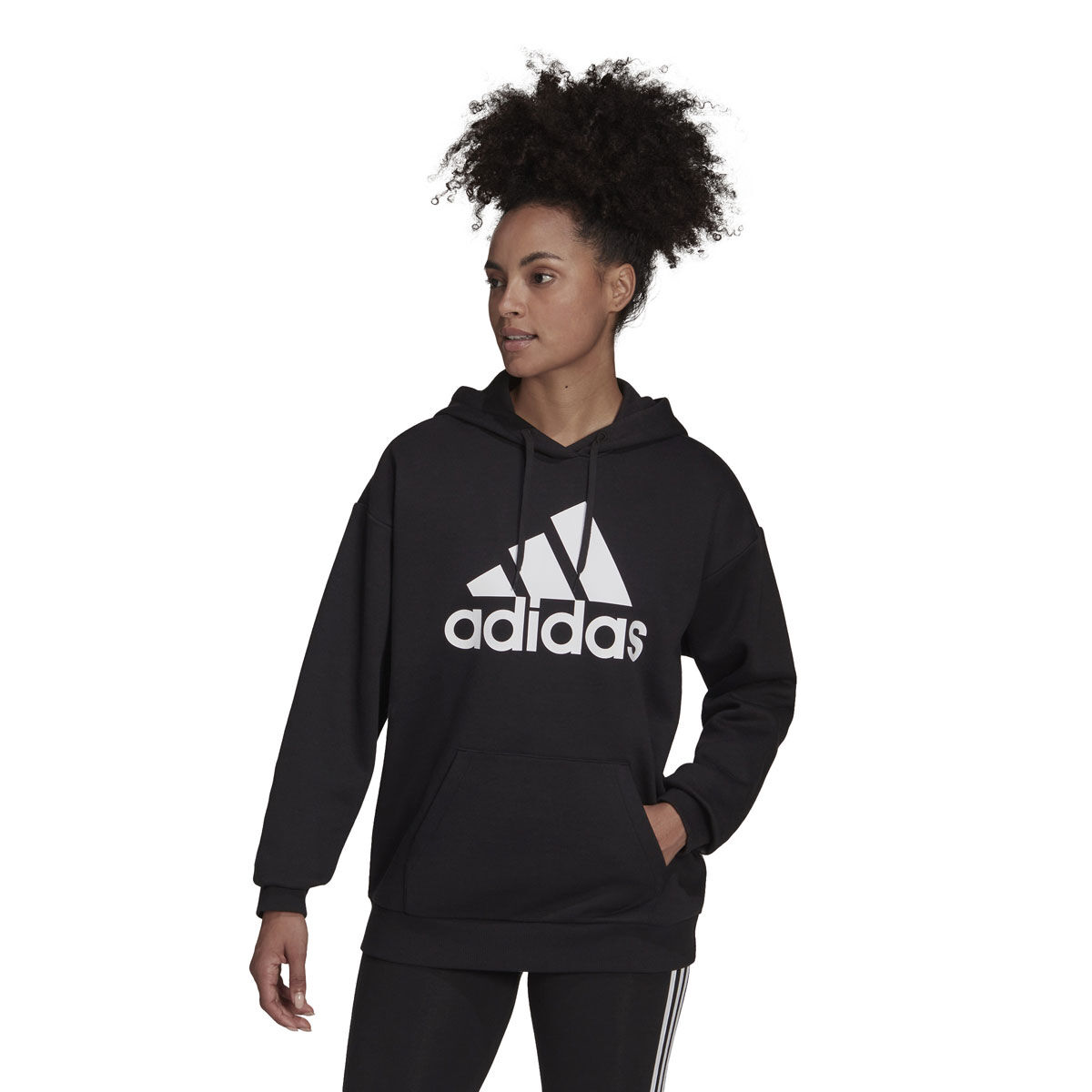 adidas Womens Essentials Fleece Boyfriend Fit Pullover Hoodie