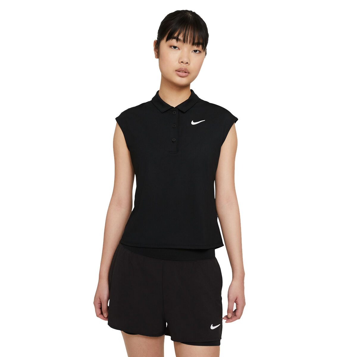 NikeCourt Womens Victory Tennis Polo Black M