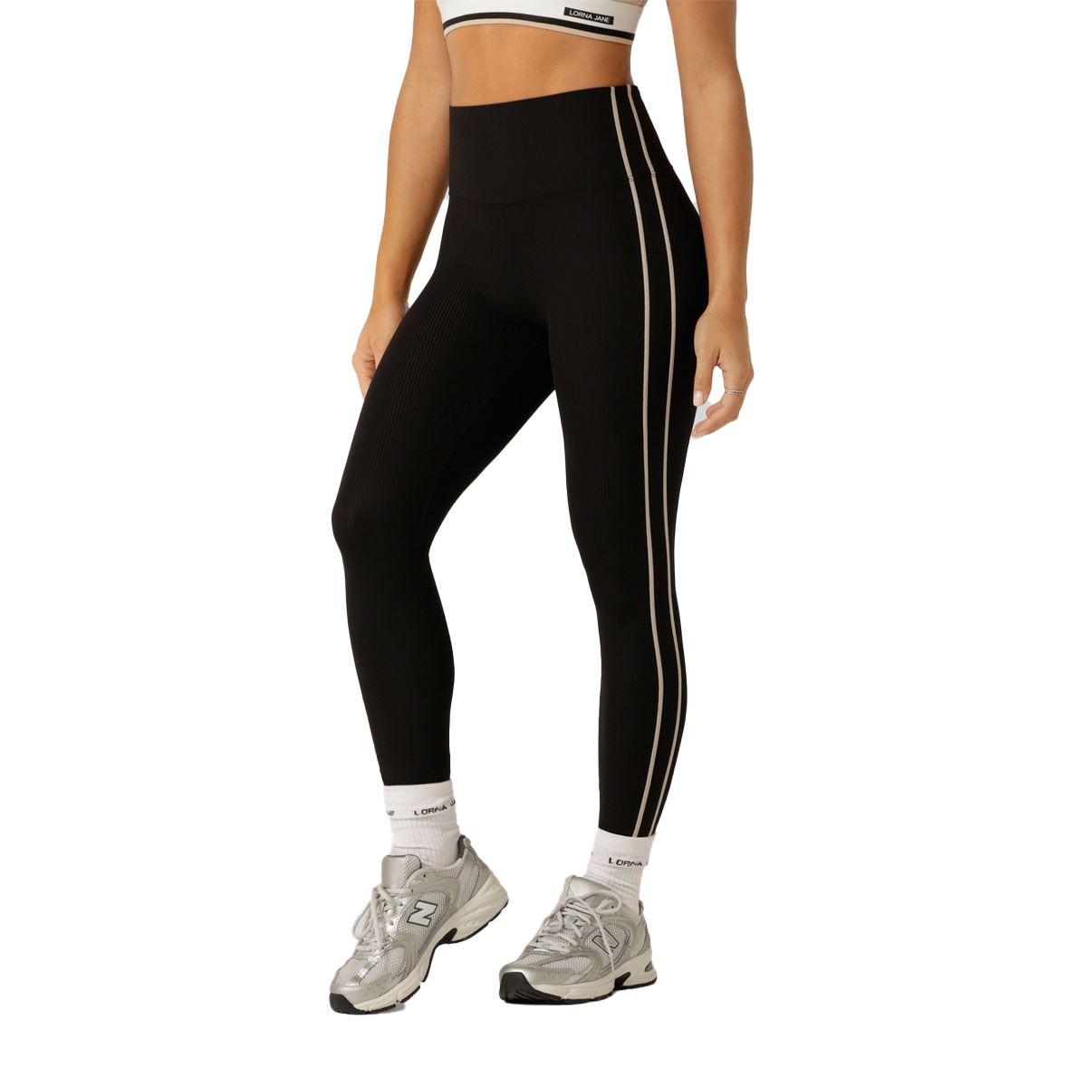 Lorna Jane Womens Second Nature Luxe Rib Ankle Biter Leggings