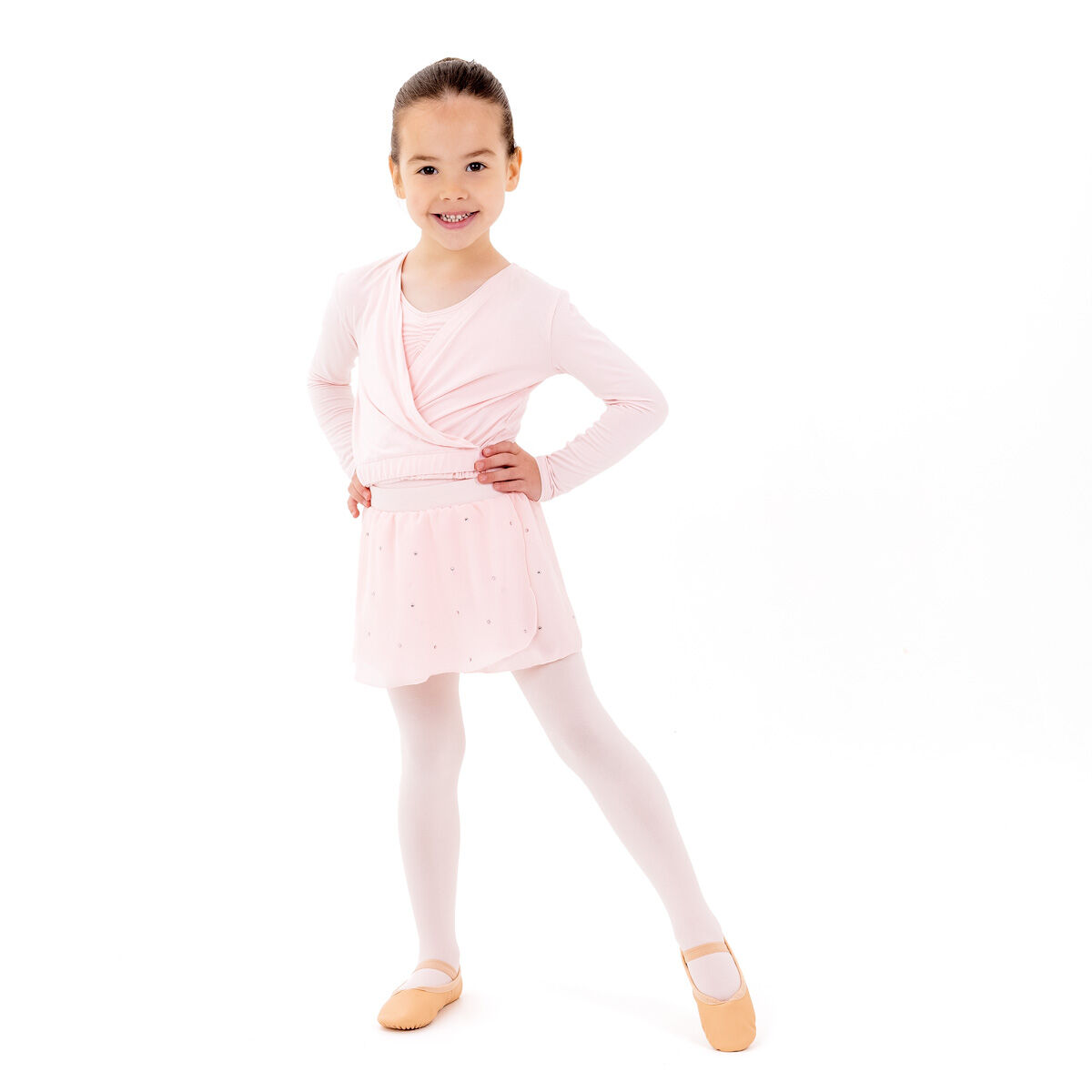 Flo Dance Satin Tie Crossover and Sparkle Skirted Leotard Set