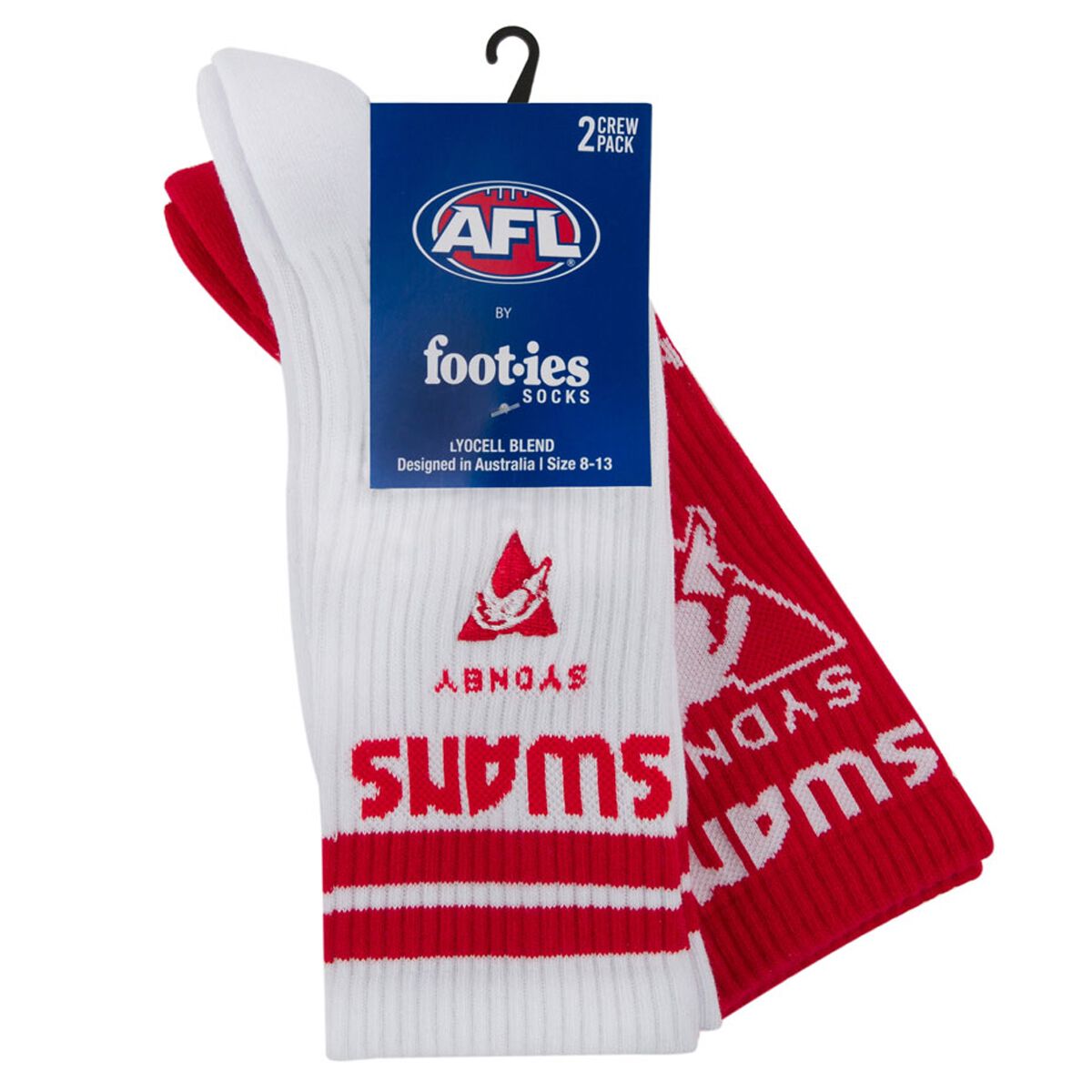 Footies Sydney Swans 2025 Sneaker Socks 2 Pack