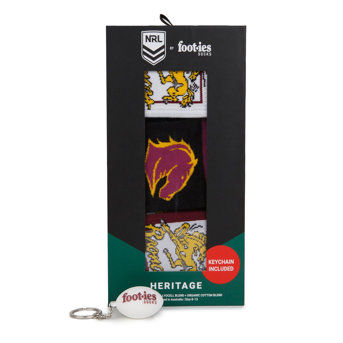 Brisbane Broncos 3 Pack Sock Gift Pack