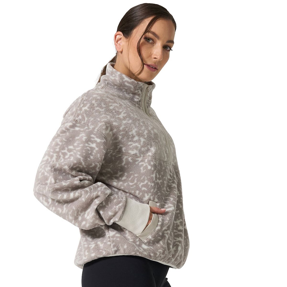 Ell/Voo Womens Bria Sherpa 1/2 Zip Pullover