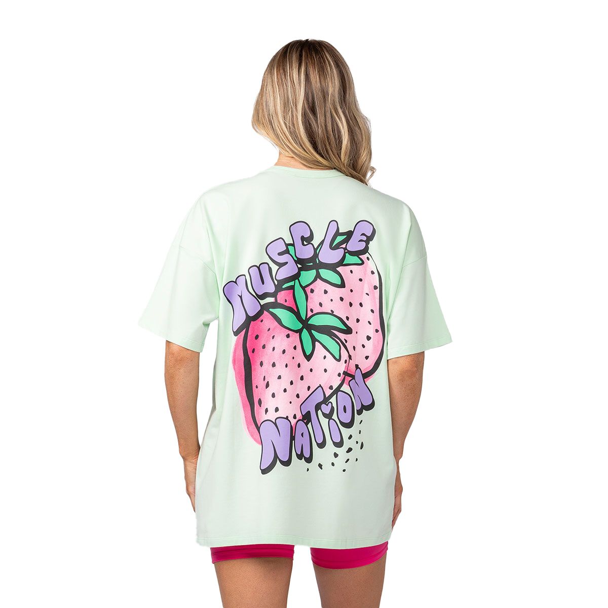 Muscle Nation Womens Berry Good Oversized Tee