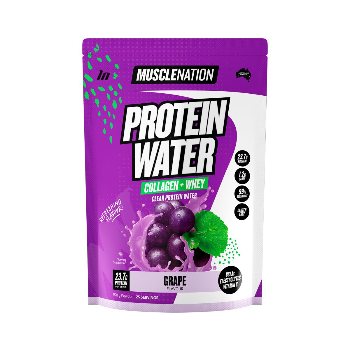 Muscle Nation Protein Water Grape