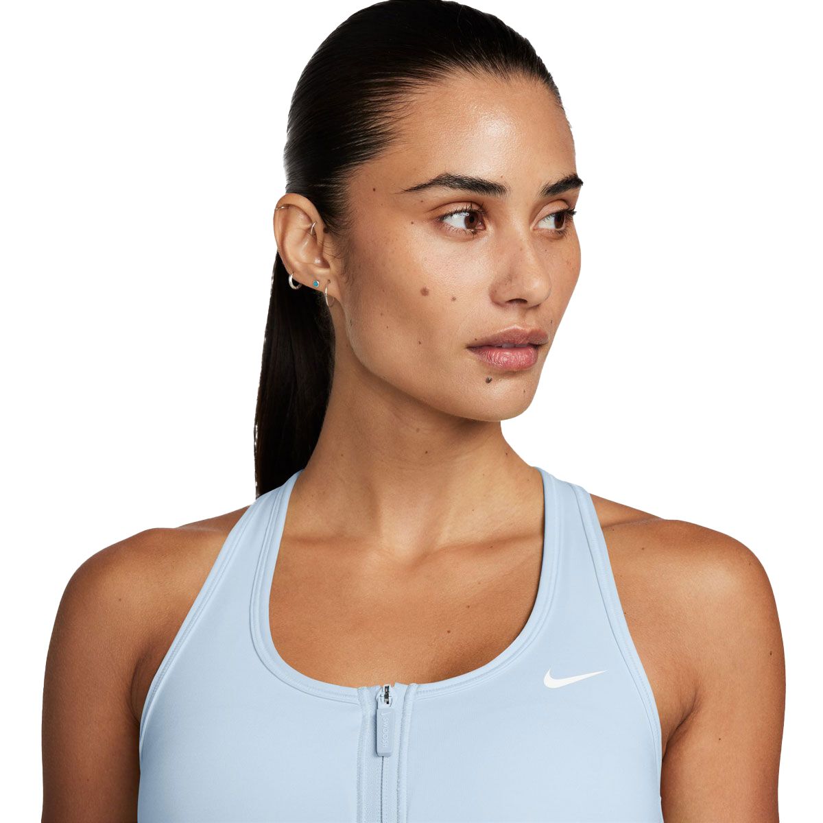 Nike Womens Swoosh Dri-FIT Medium Support Padded Front Zip Sports Bra