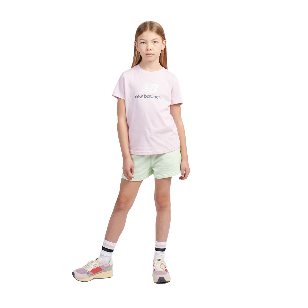 New Balance Junior Jersey Stacked Logo Tee