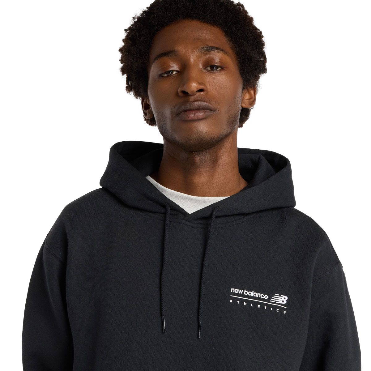 New Balance Mens Linear Graphic Fleece Hoodie