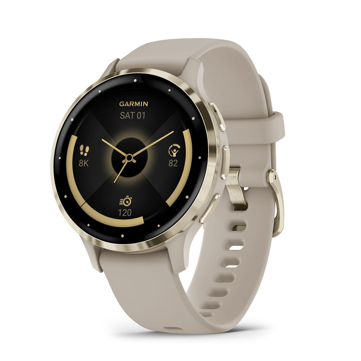 Garmin Venu 3S Watch - French Gray/Soft Gold