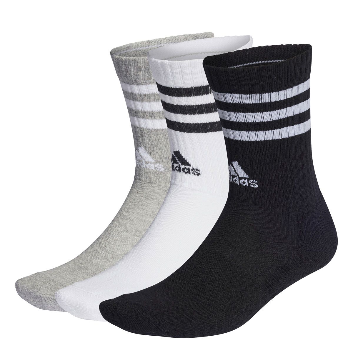 adidas 3Stripes Cushioned Sportswear Crew Socks 3 Pack White