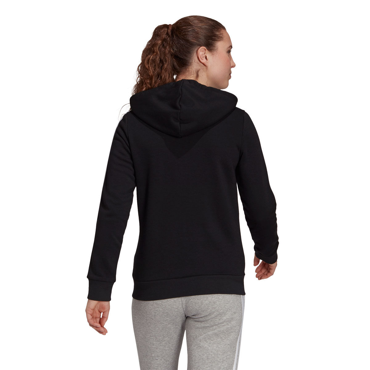 adidas Womens Essentials Fleece 3-Stripes Full Zip Hoodie