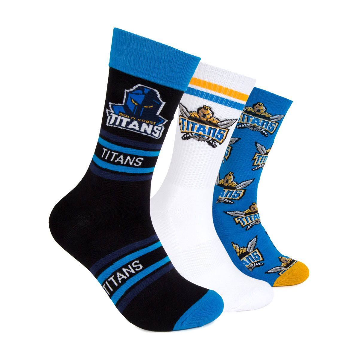 Gold Coast Titans 3 Pack Sock Gift Pack