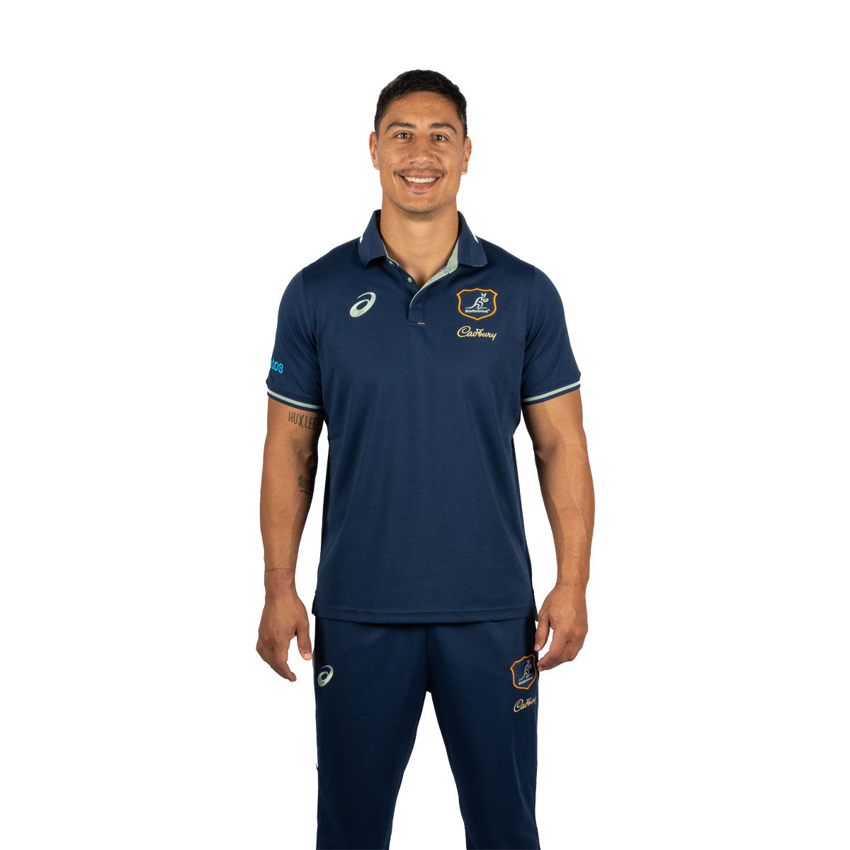 Wallabies 2024 Mens Media Polo Blue M