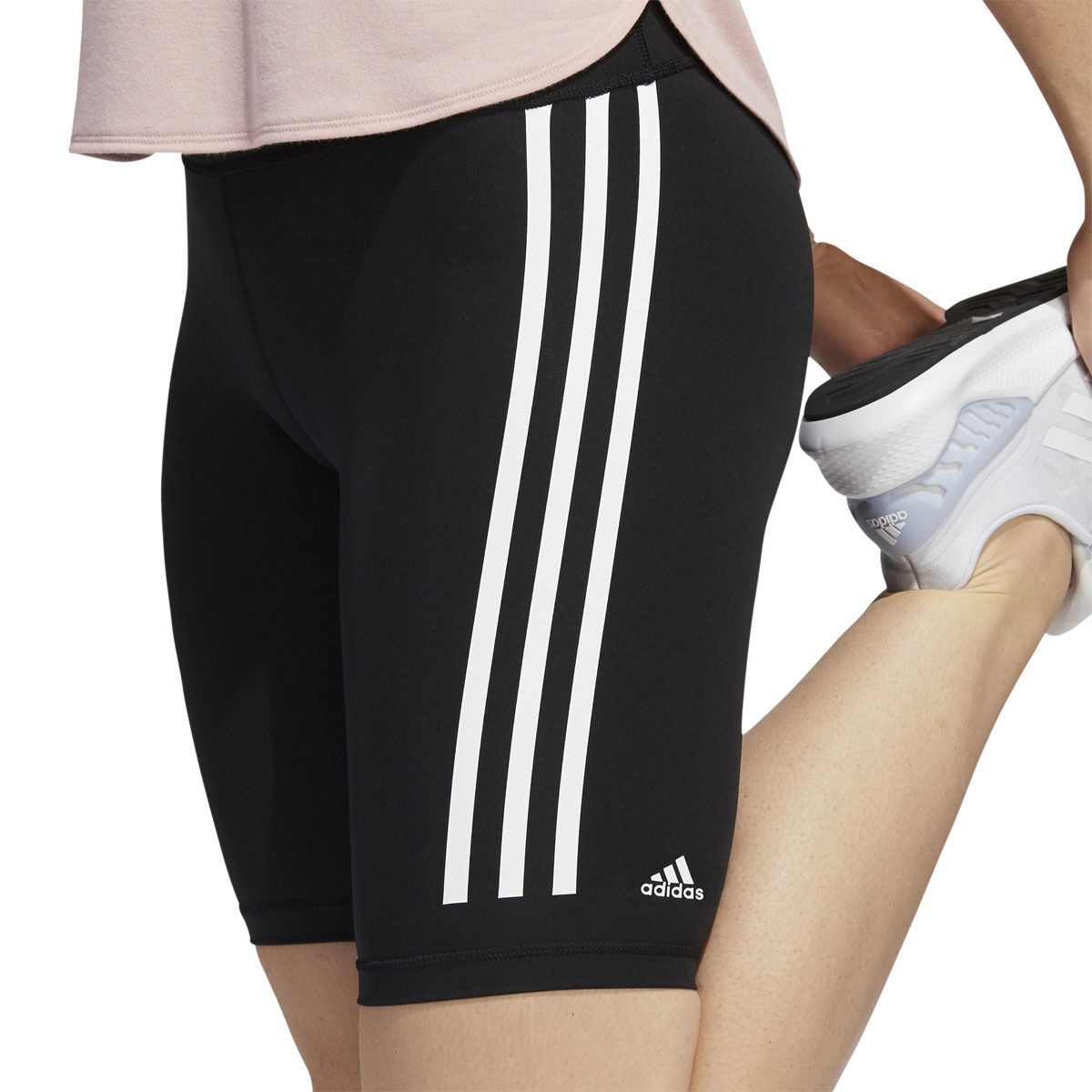 adidas Womens Optime Train Icons 3-Stripes Mid Rise Bike Shorts