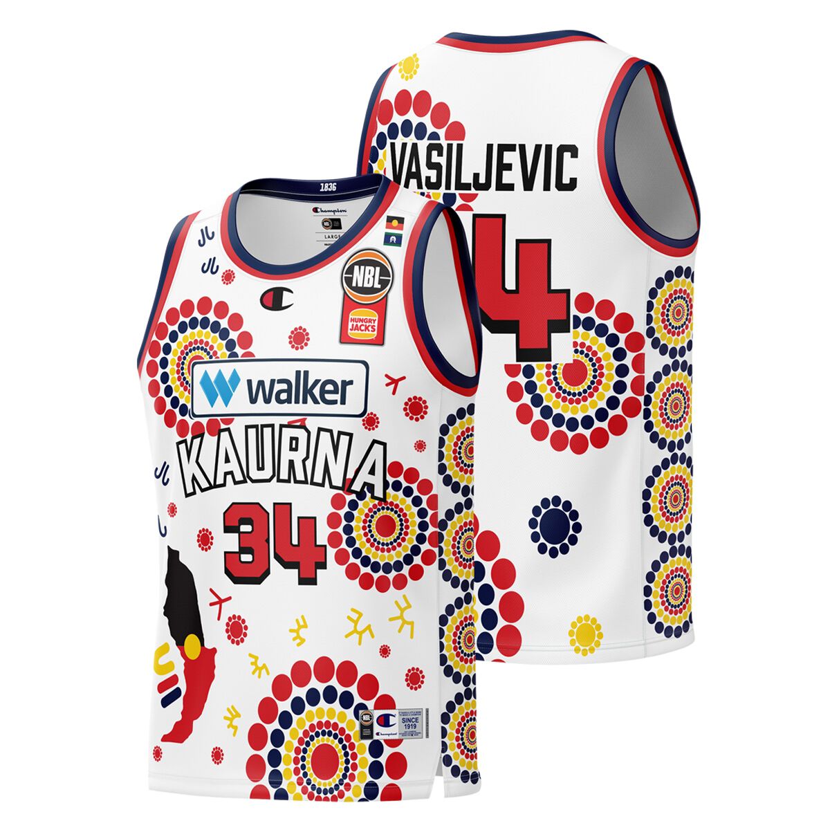 Adelaide 36ers Mens Dejan Vasiljevic 2024/25 Indigenous Basketball Jersey