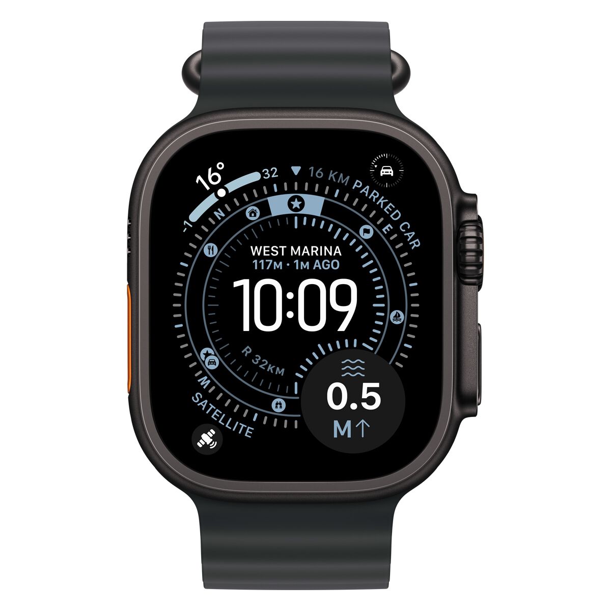 Apple Watch Ultra 3 Cellular 49mm Black Titanium Case with Black Ocean Band