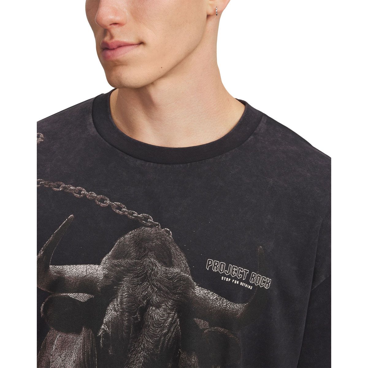 Under Armour Mens Project Rock Washed Heavyweight Tee