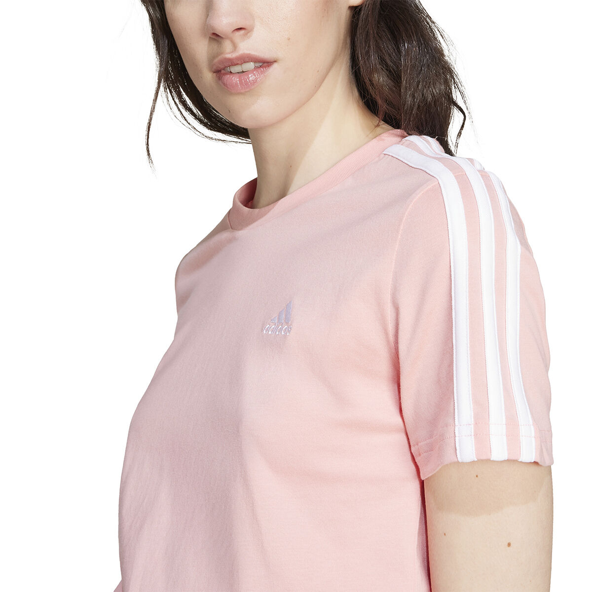 adidas Womens Essentials 3-Stripes Slim Fit Tee