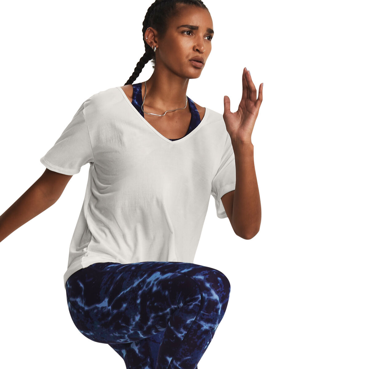 Under Armour Womens Project Rock Completer Deep V Tee