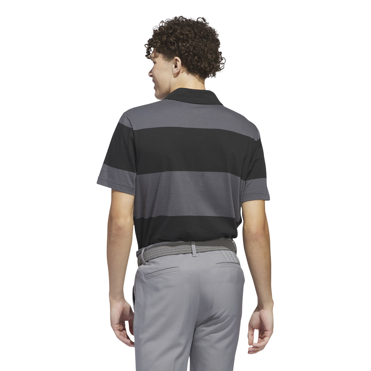 adidas Mens Colourblock Rugby Stripe Golf Polo