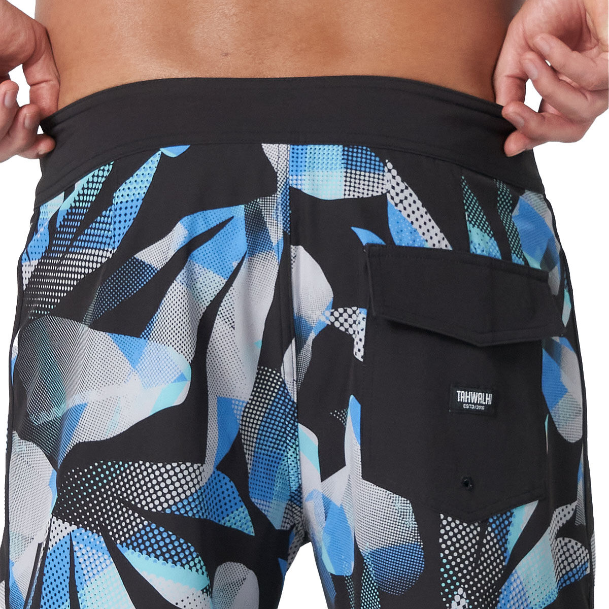 Tahwalhi Mens Abstract Scalloped Board Shorts