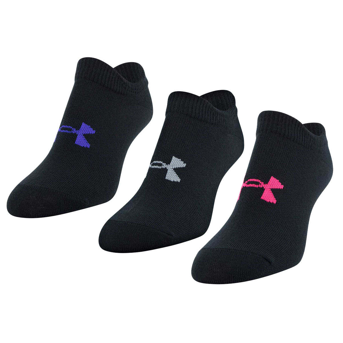 Under Armour Kids Essentials No Show Socks 6 Pack Black M