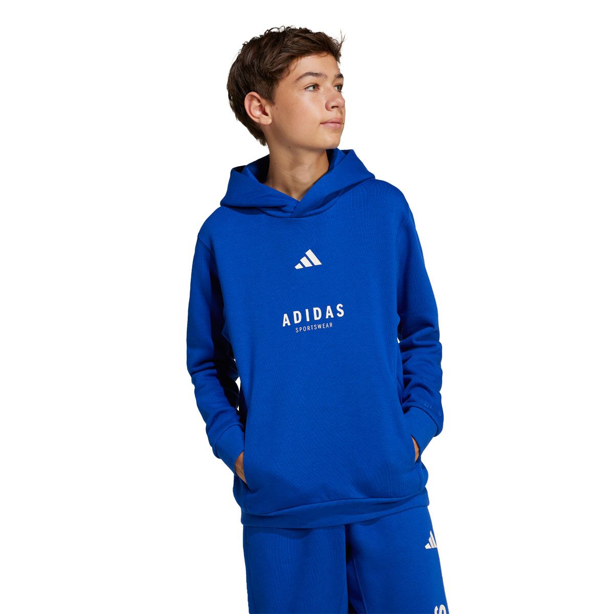 adidas Junior All Season Fleece Graphic Pullover Hoodie