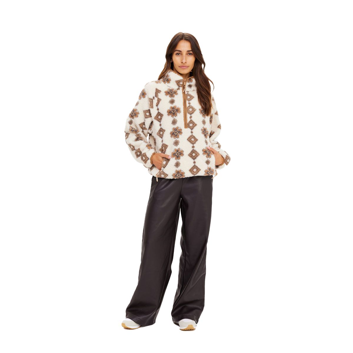 The Upside Womens Harlow Fleece Quarter Zip Pullover